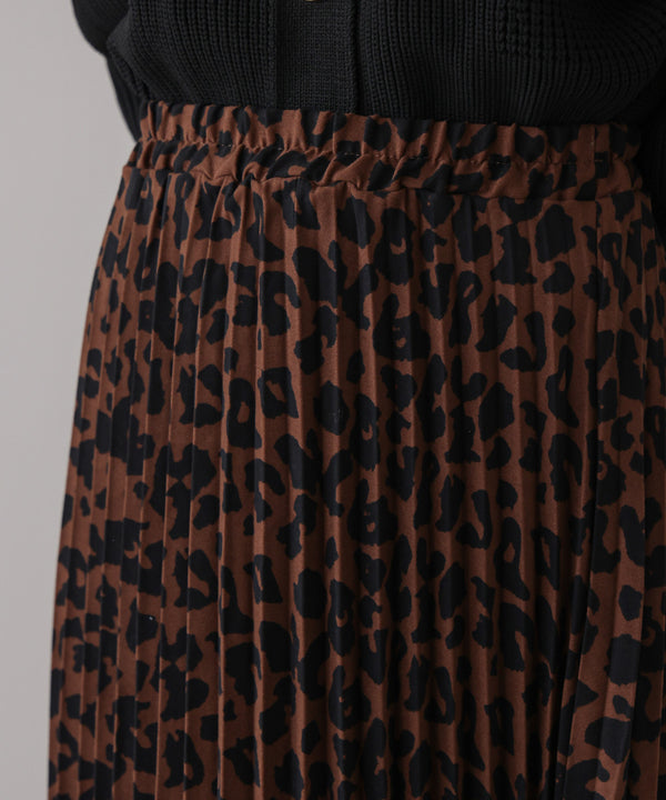 アニマル柄プリーツスカート