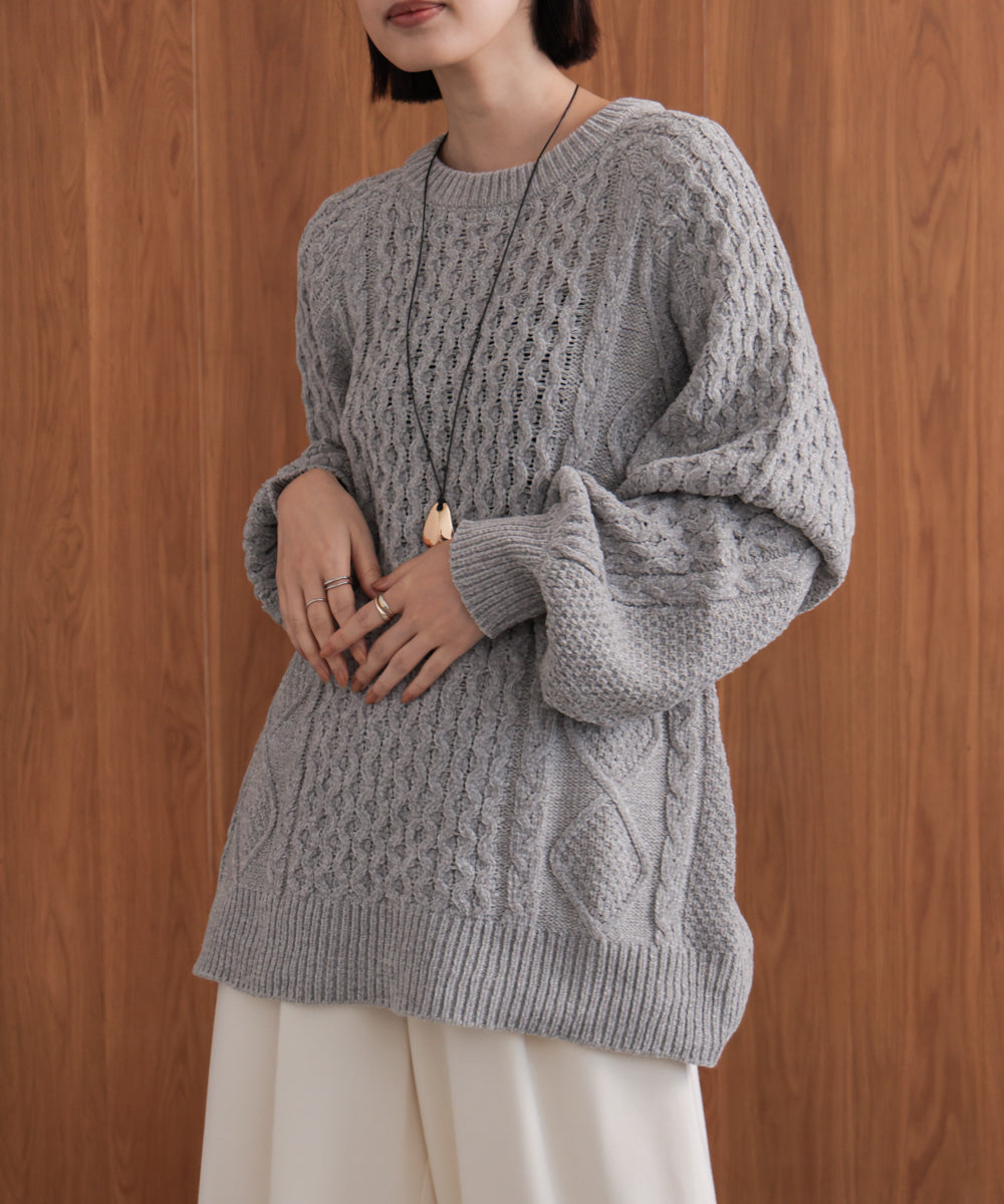 【WEB限定】モールケーブルニット