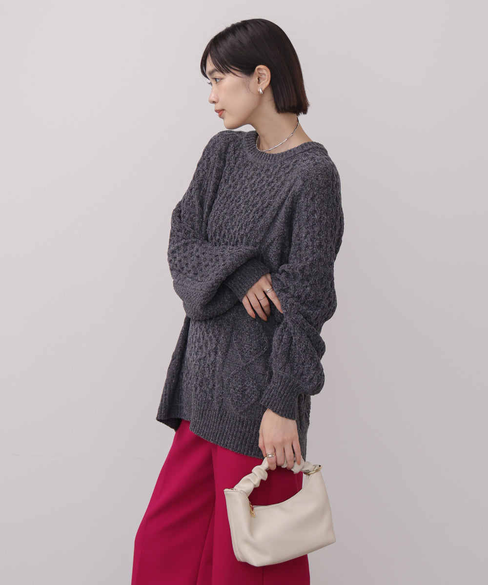 【WEB限定】モールケーブルニット