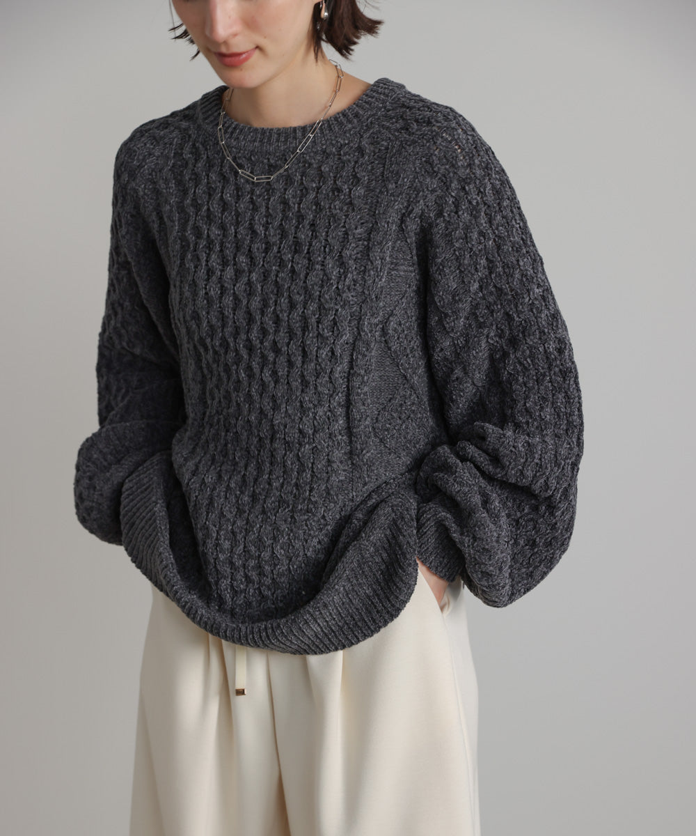 【WEB限定】モールケーブルニット