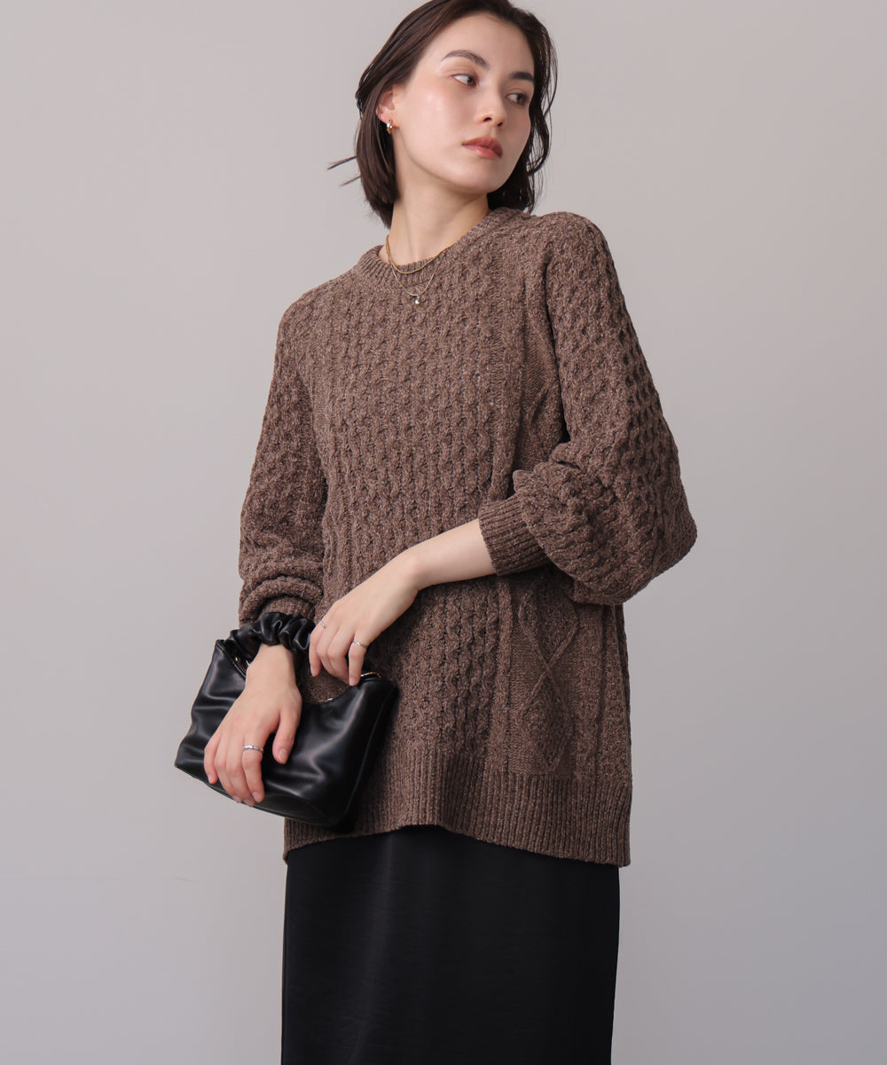 【WEB限定】モールケーブルニット