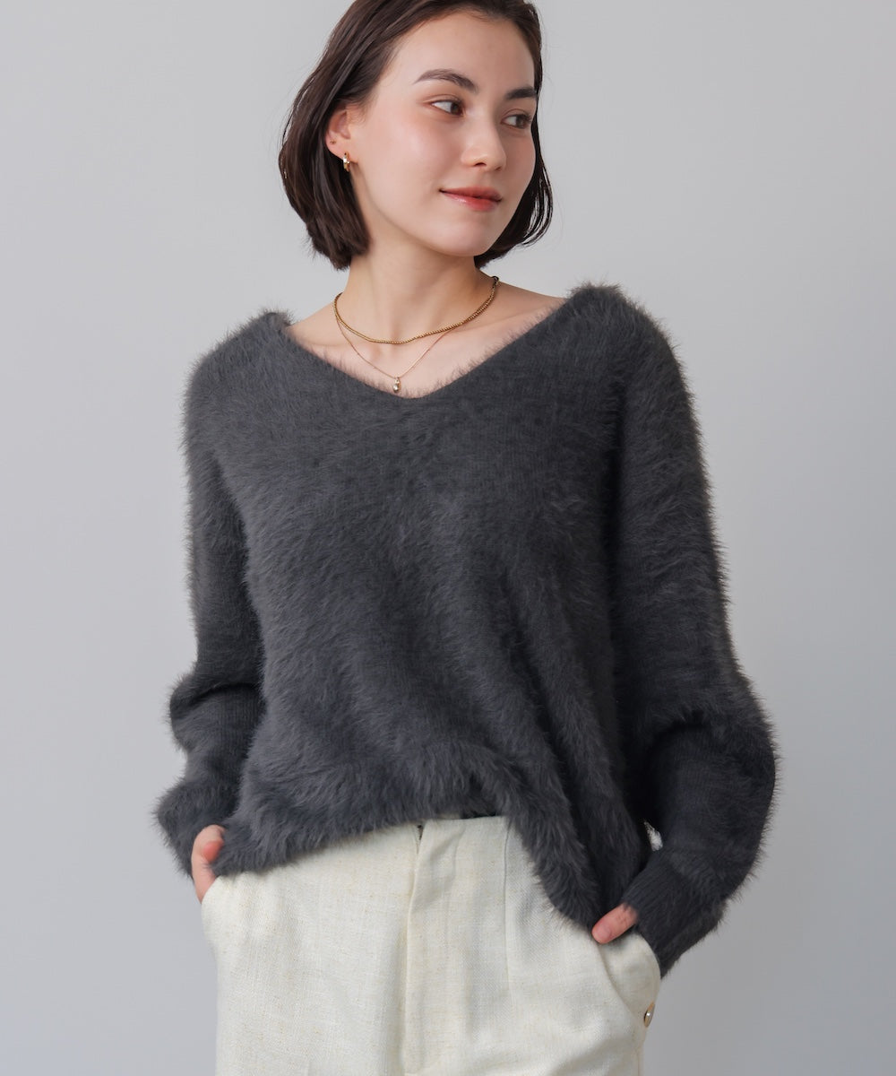 バルキーフェザーVニット