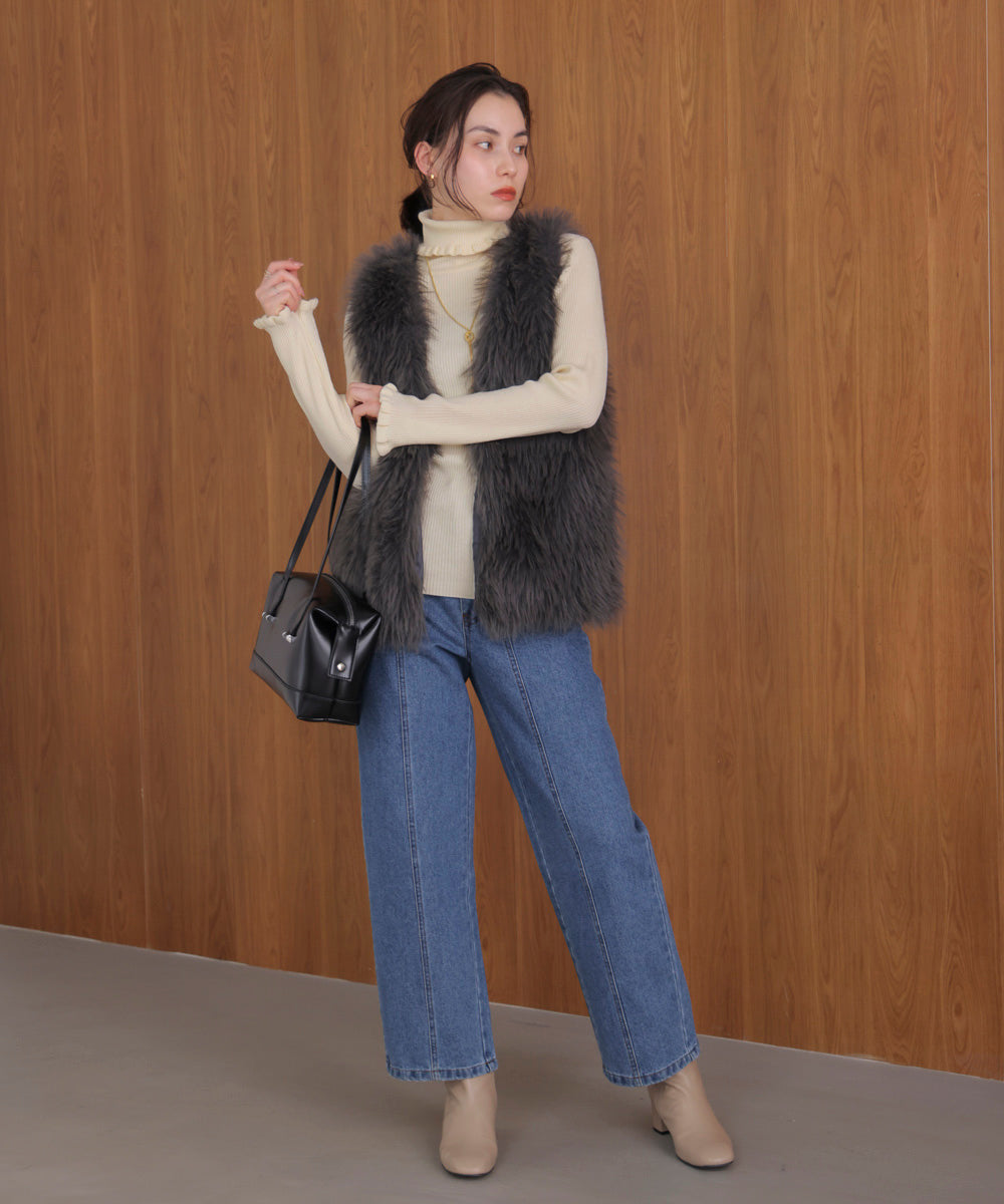 フリルリブニットタートル