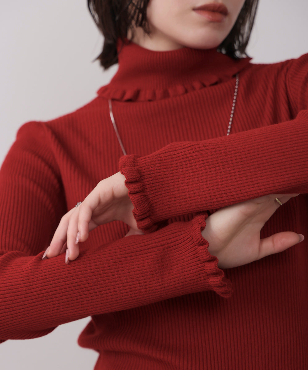 フリルリブニットタートル