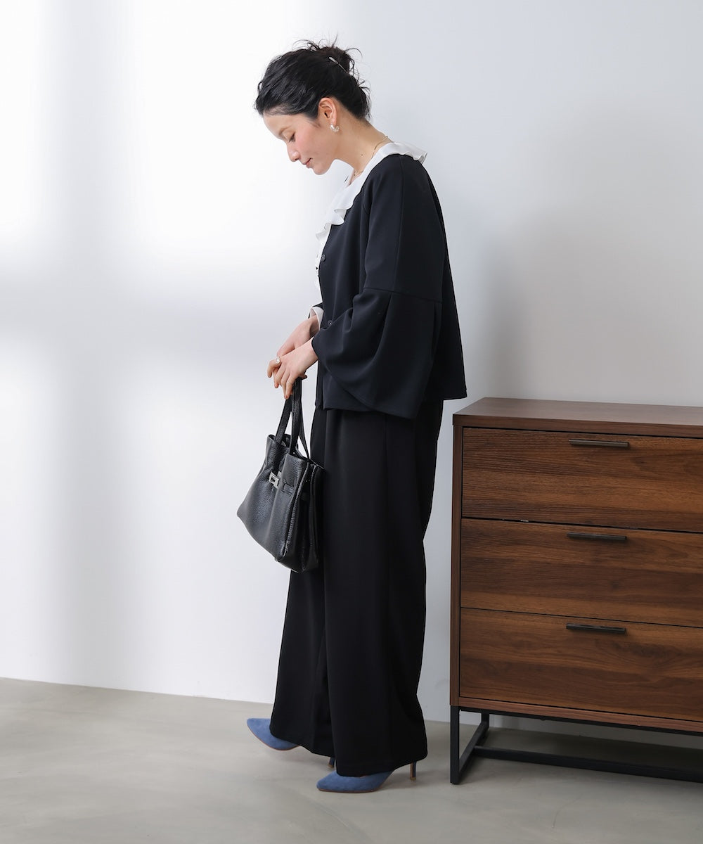 カットジョーゼットストレートパンツ