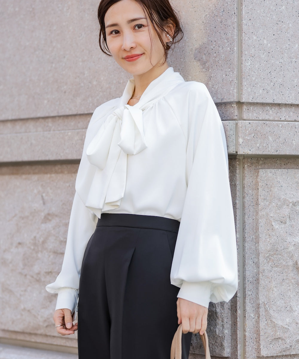 “はあちゅうコラボceremonystyle” ボウタイデザインブラウス