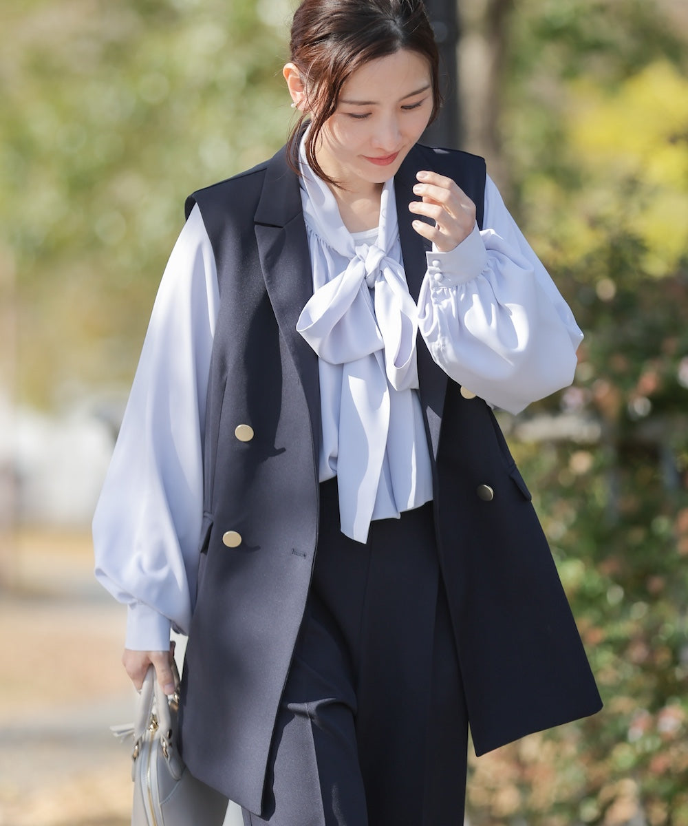 “はあちゅうコラボceremonystyle” ボウタイデザインブラウス