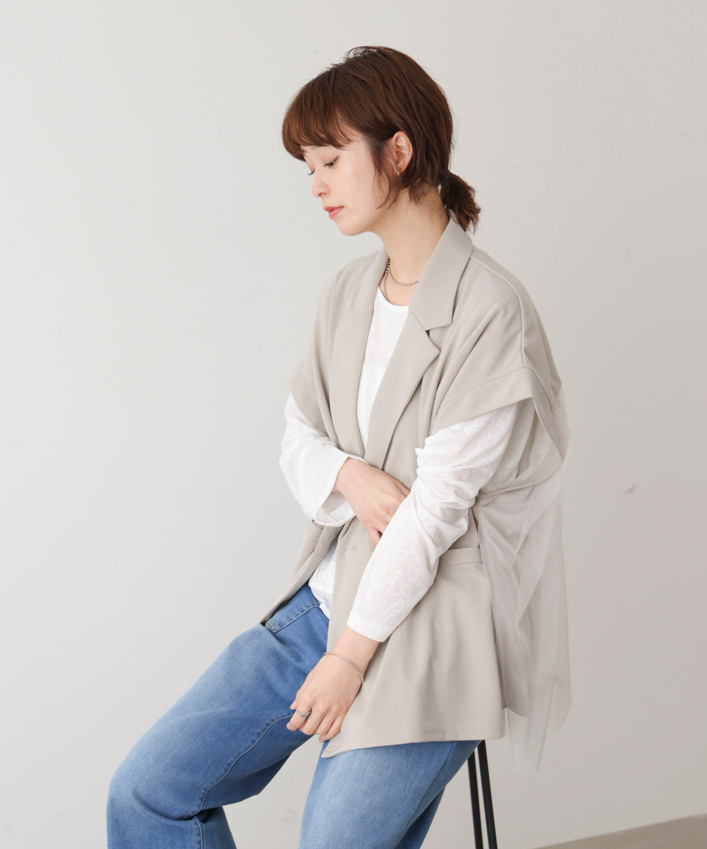 シフォン切替ジャケット