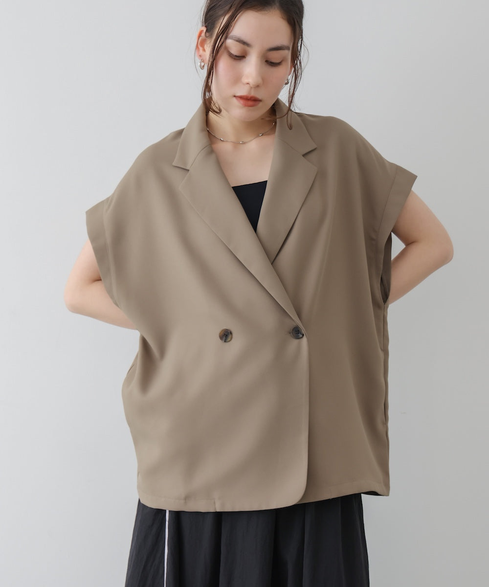 【夏の最適コンビ対象】フレンチ袖ダブルテーラージャケット