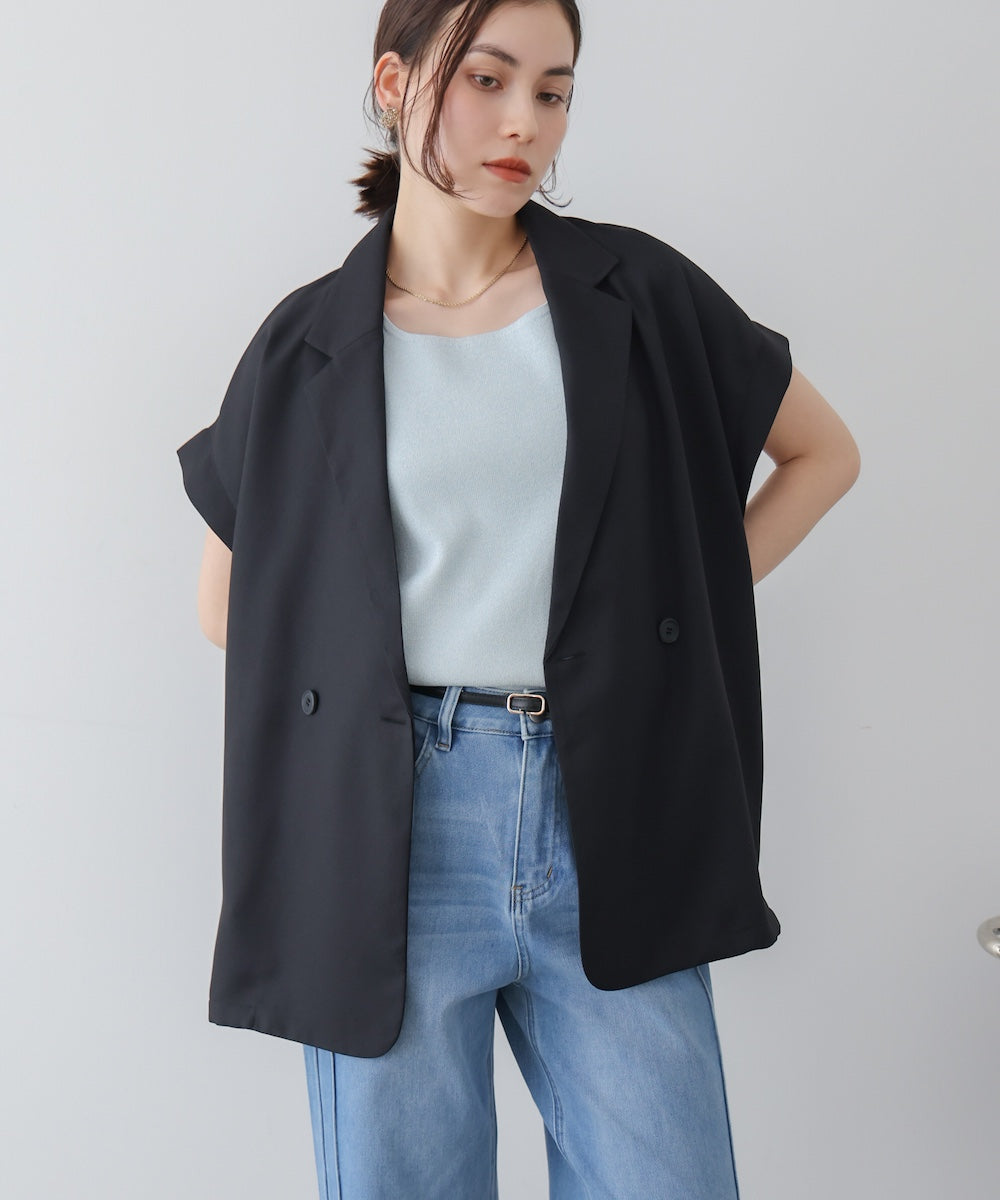 【夏の最適コンビ対象】フレンチ袖ダブルテーラージャケット