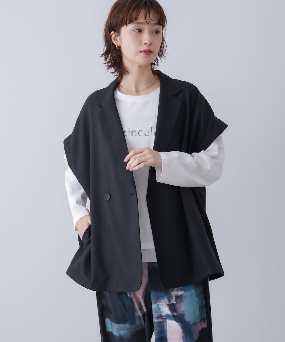 【夏の最適コンビ対象】フレンチ袖ダブルテーラージャケット