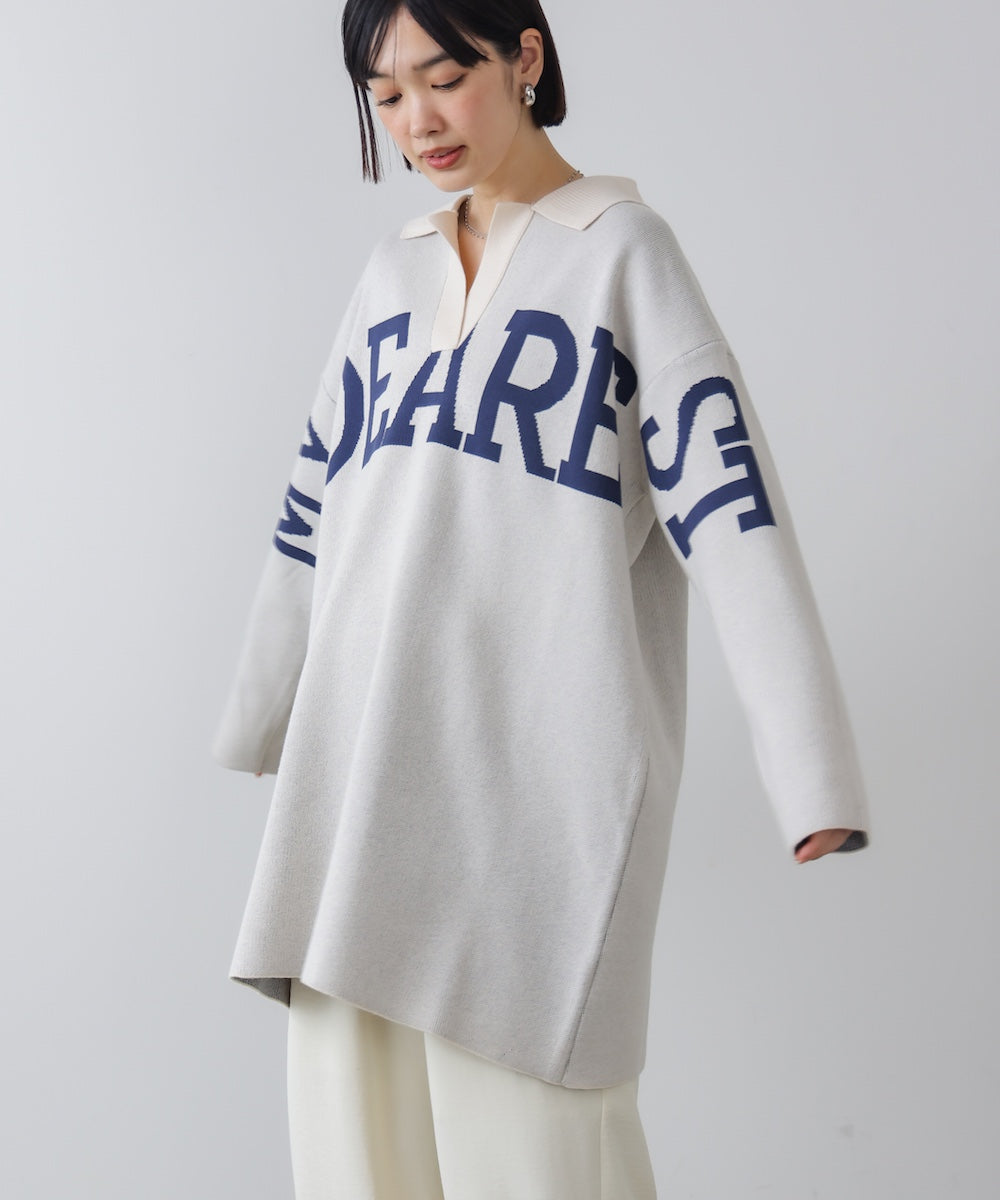 【WEB限定】襟付きロゴニットチュニック