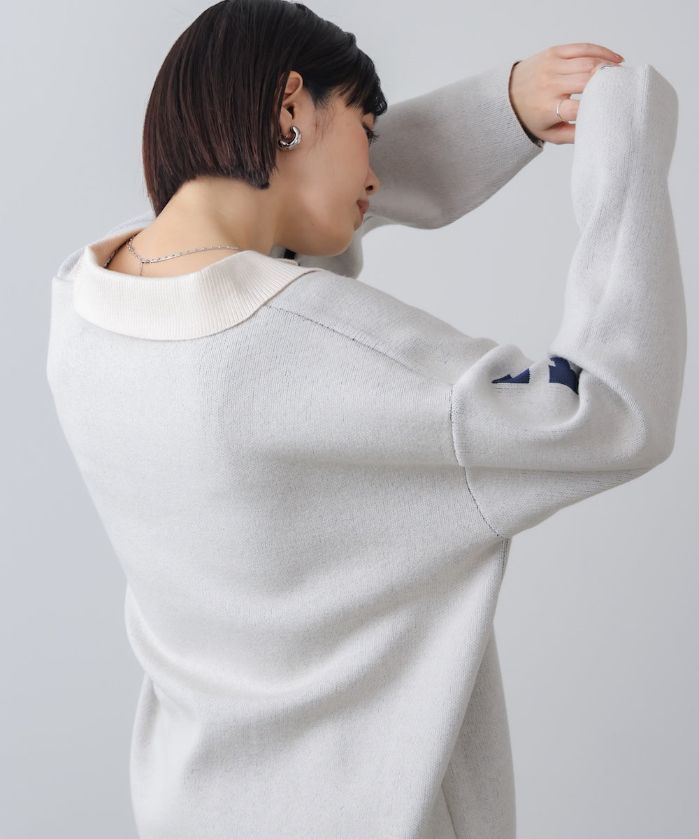 【WEB限定】襟付きロゴニットチュニック