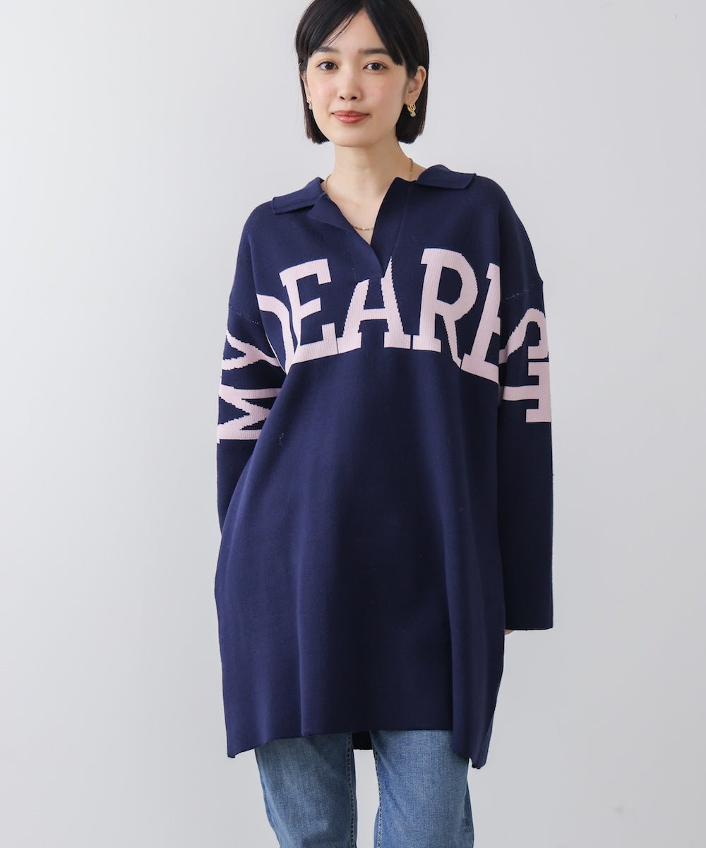 【WEB限定】襟付きロゴニットチュニック