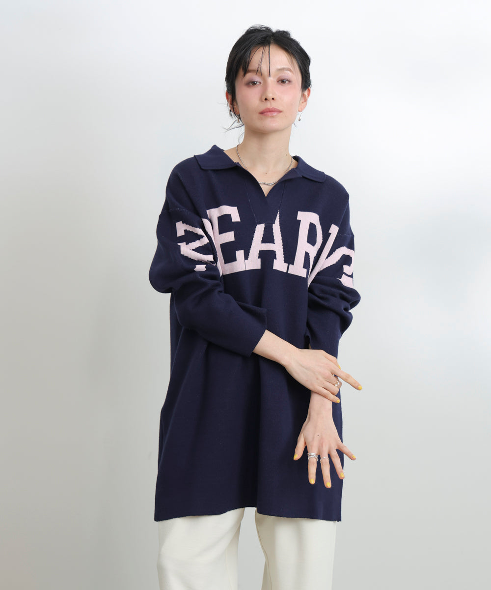 【WEB限定】襟付きロゴニットチュニック