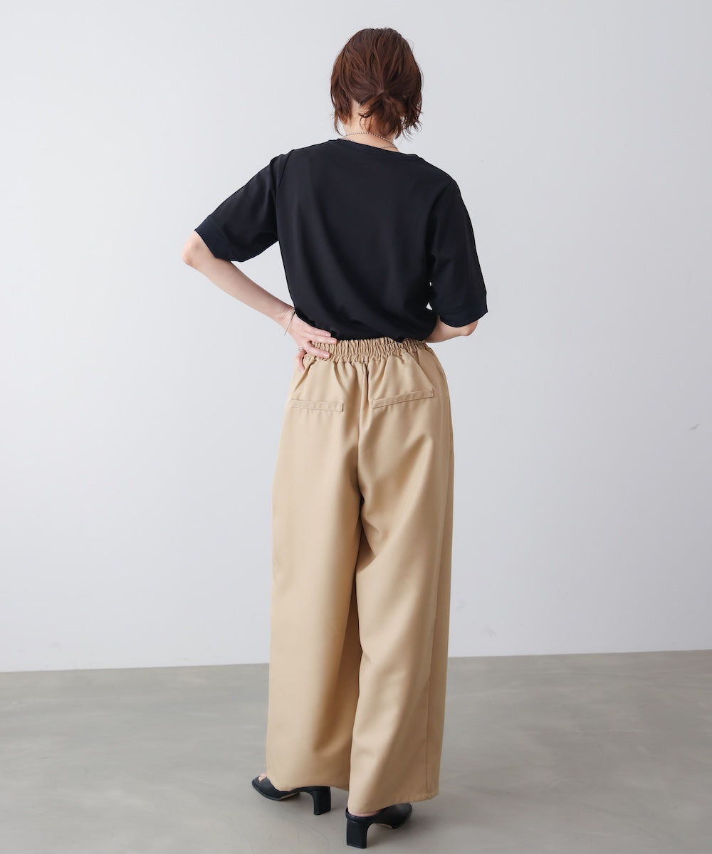 スレンダーベルトワイドパンツ