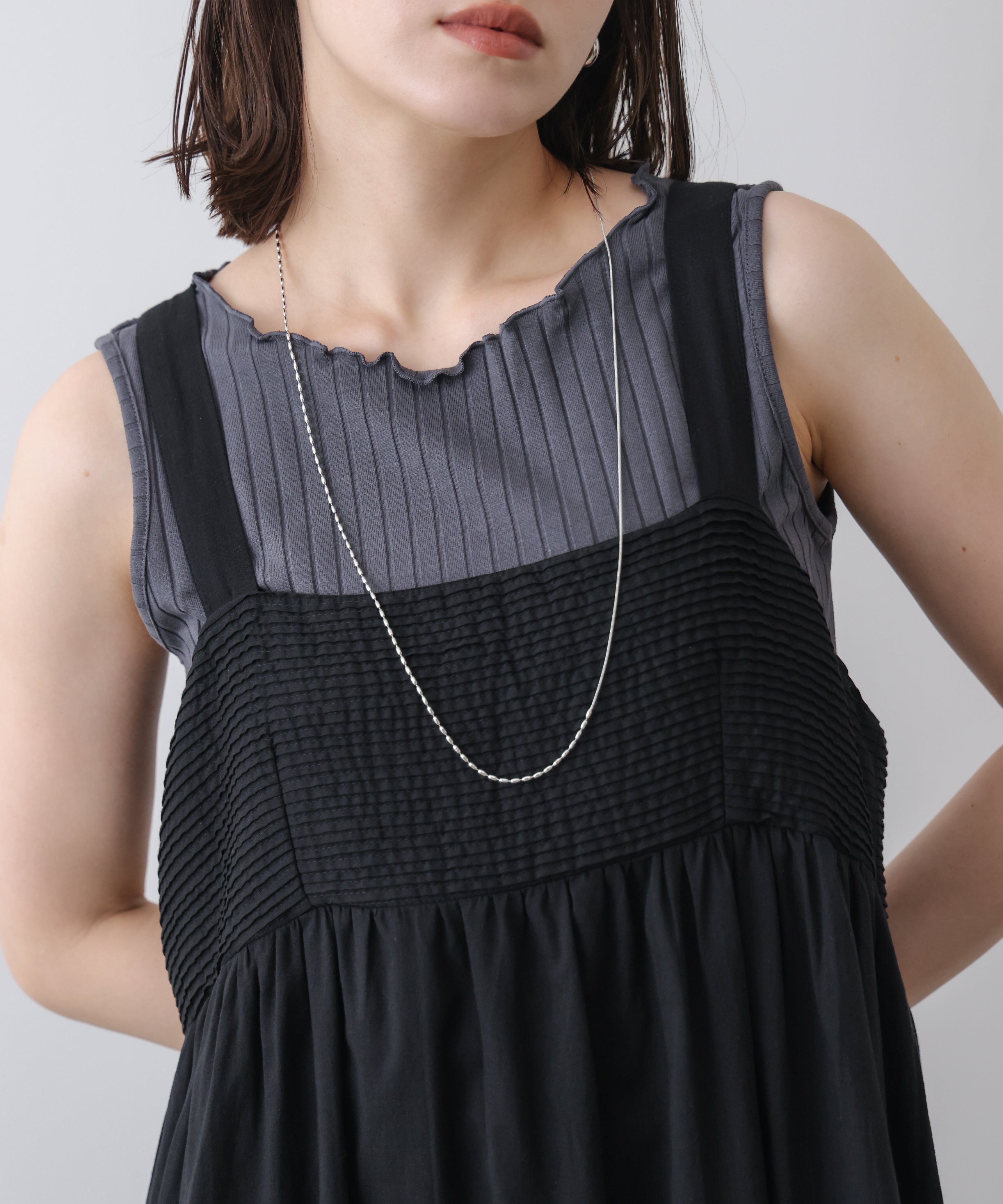 ワイドリブメロウタンクトップ