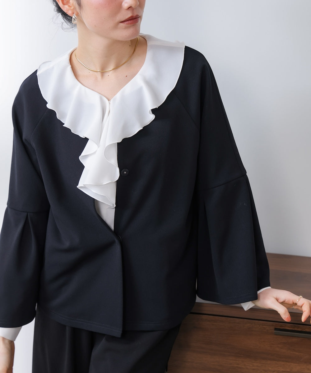 カットジョーゼットフレアジャケット