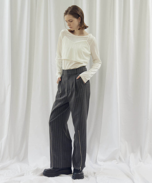 STRIPED ZIP SLIT PANTS(ストライプZIPスリットパンツ)