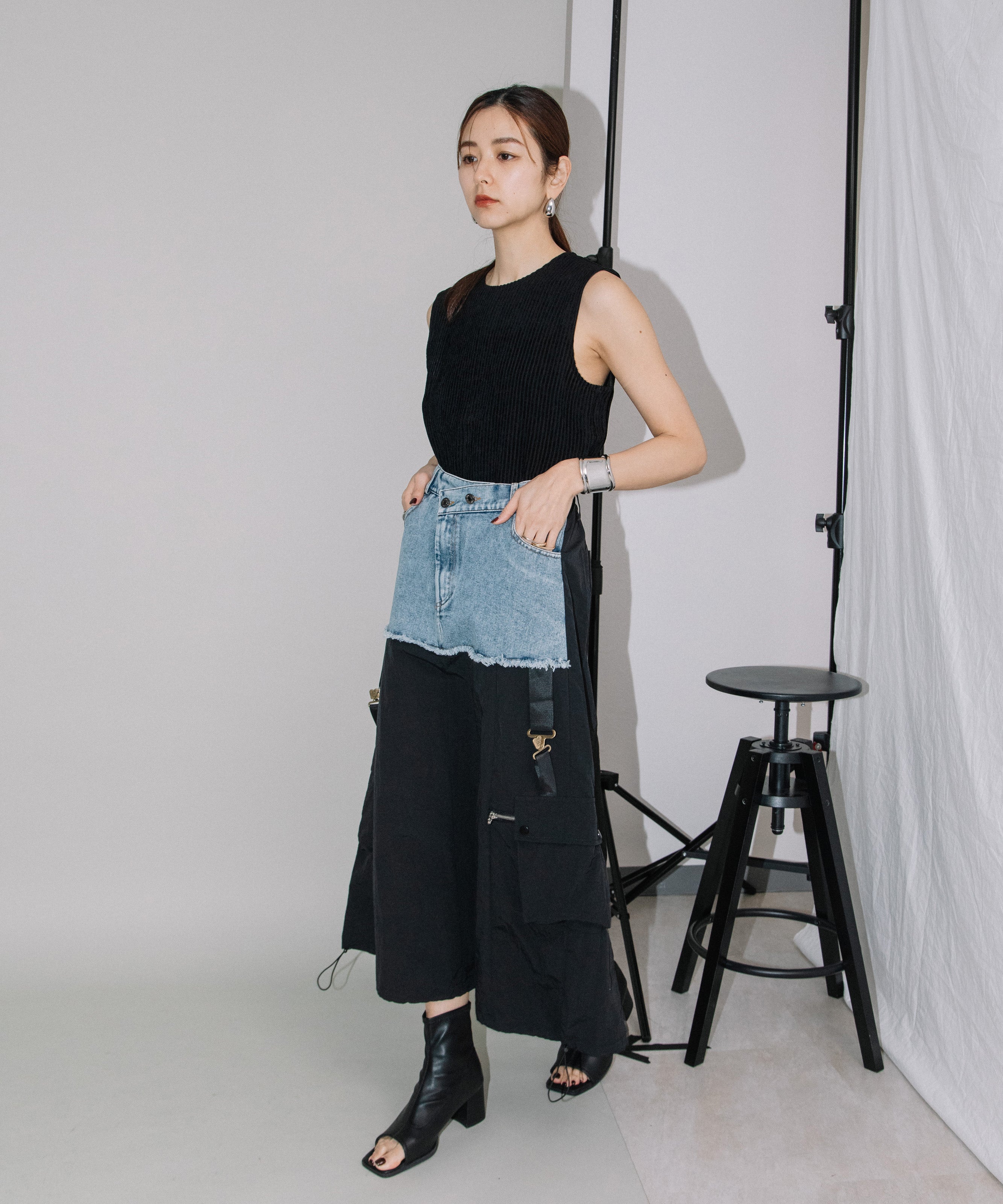 DENIM×MILITARY RM SKIRT