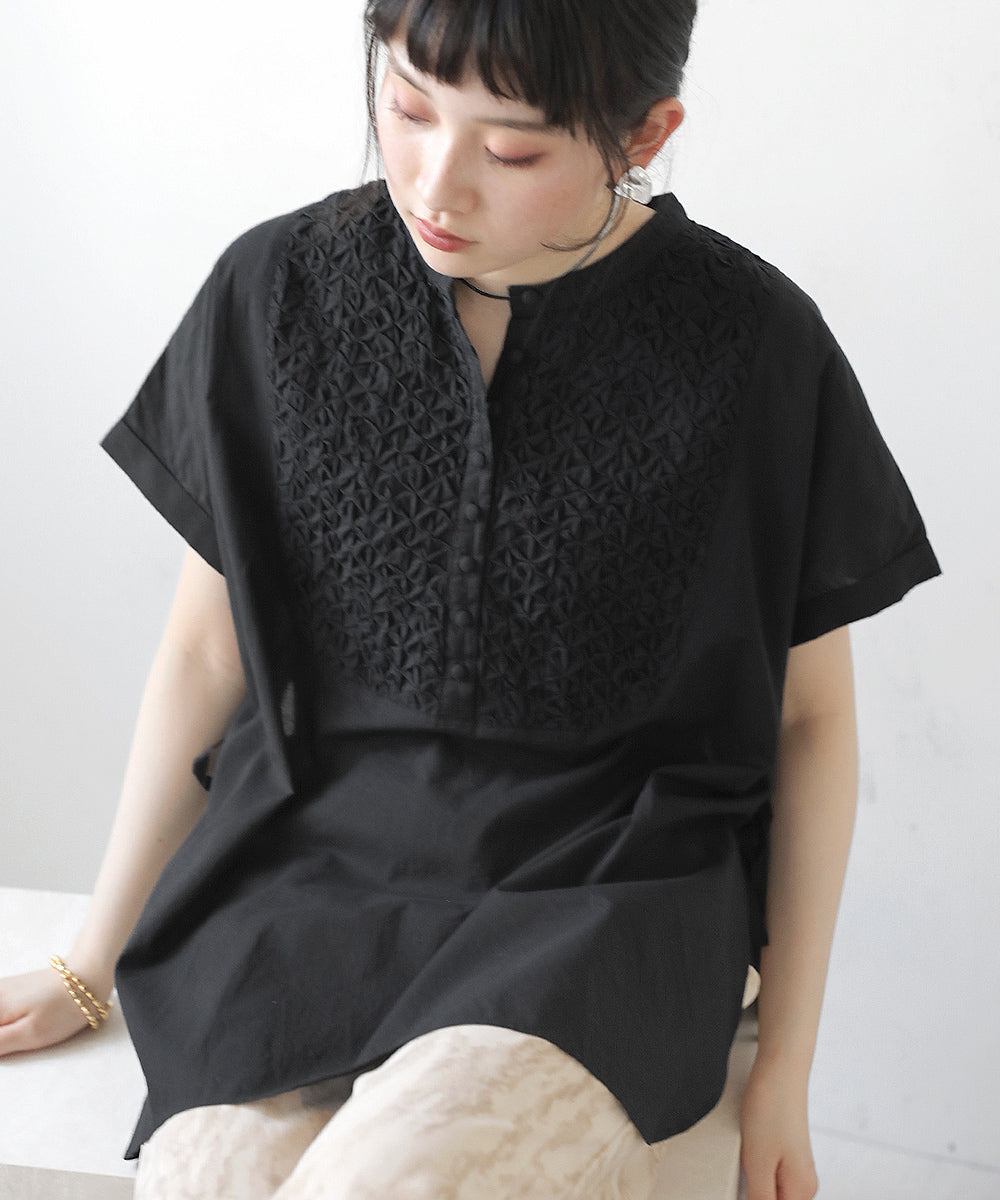 Bab キャンブリックスモッキングブラウス