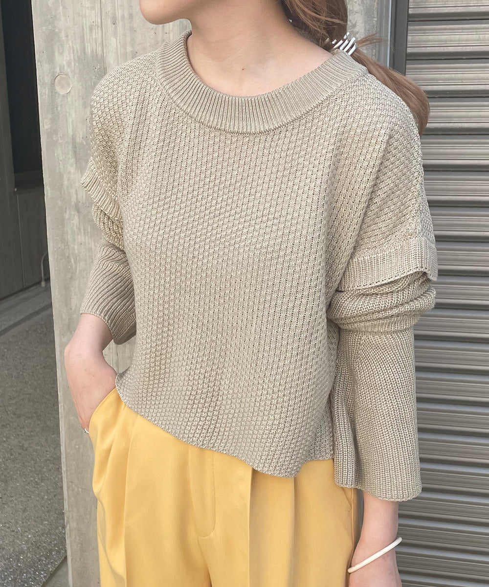 フレアスリーブショートニット