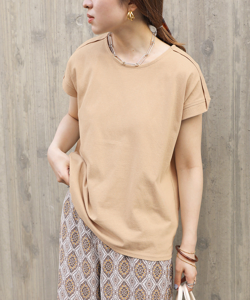 【USAコットン】【接触冷感・UVカット加工】クルーネックカットソー