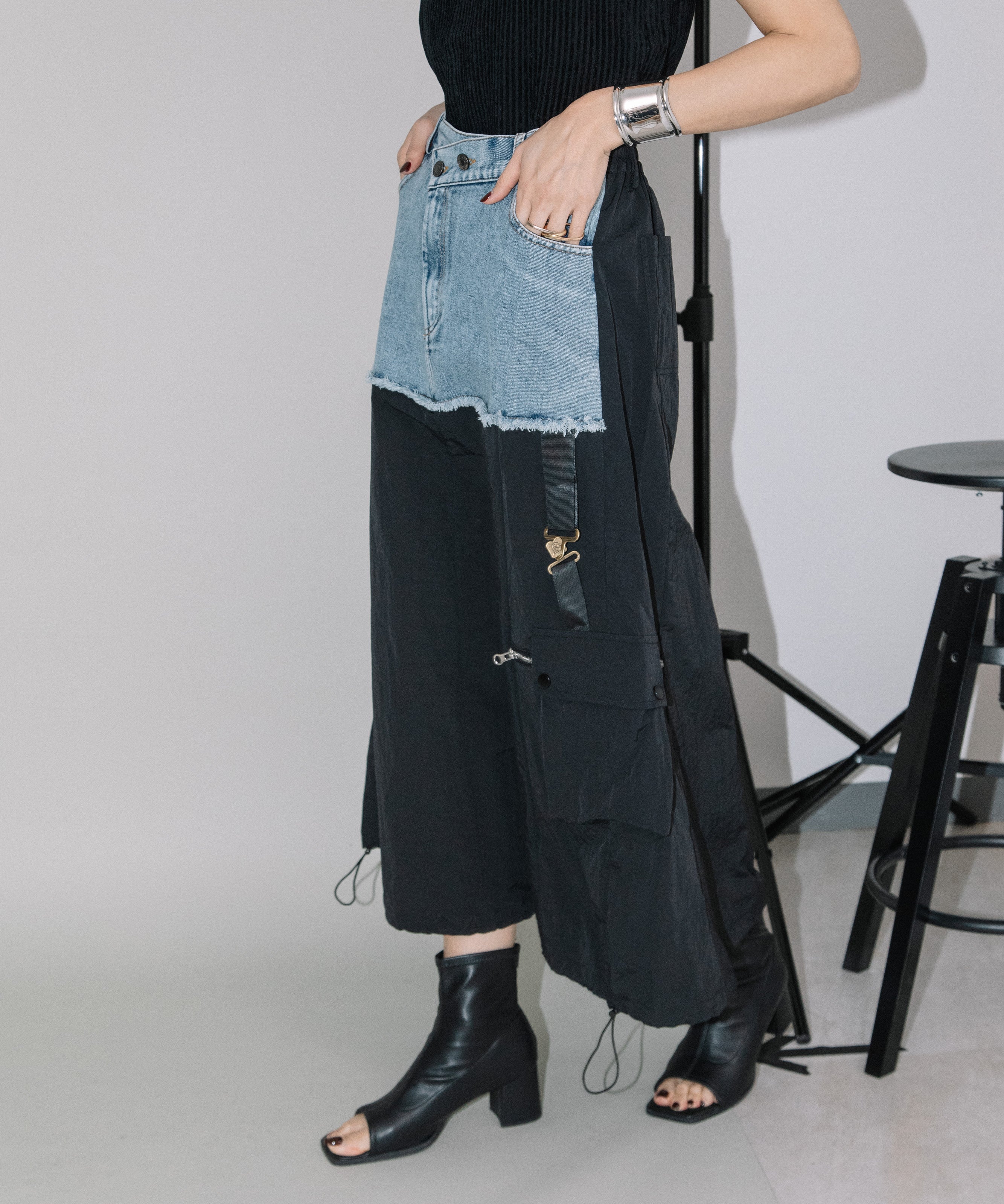 DENIM×MILITARY RM SKIRT