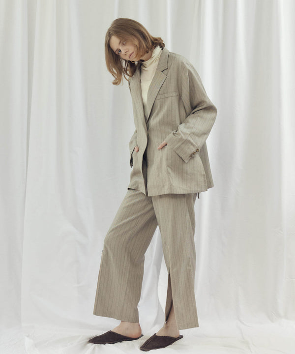 STRIPED ZIP SLIT PANTS(ストライプZIPスリットパンツ)