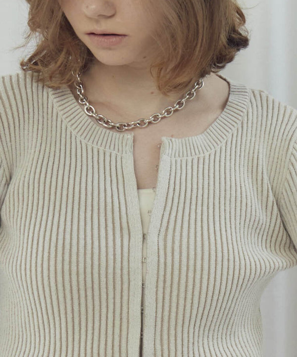 CREW NECK CARDIGAN