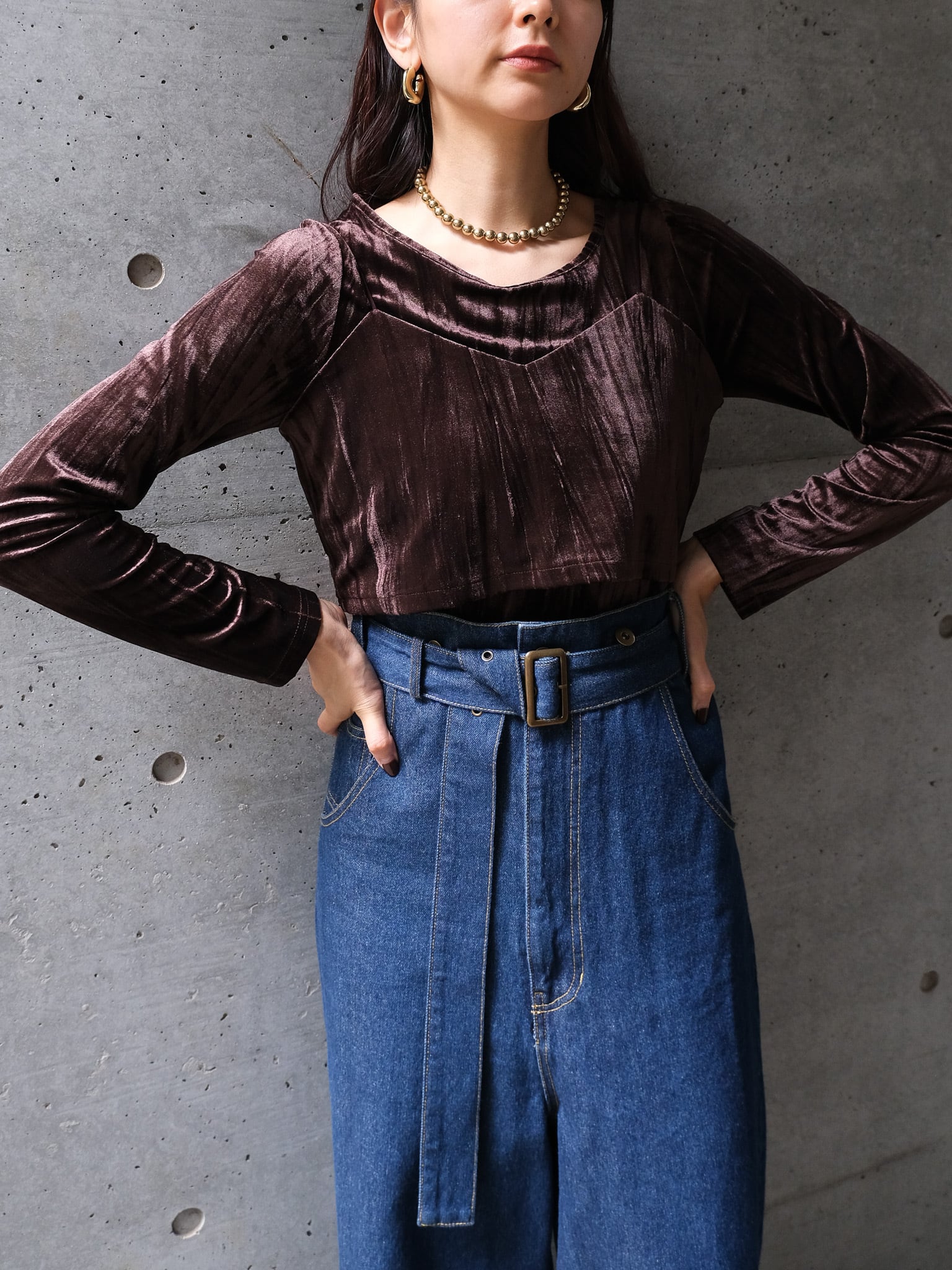 VELVET BUSTIER SET TOPS