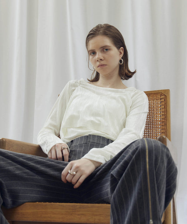 STRIPED ZIP SLIT PANTS(ストライプZIPスリットパンツ)