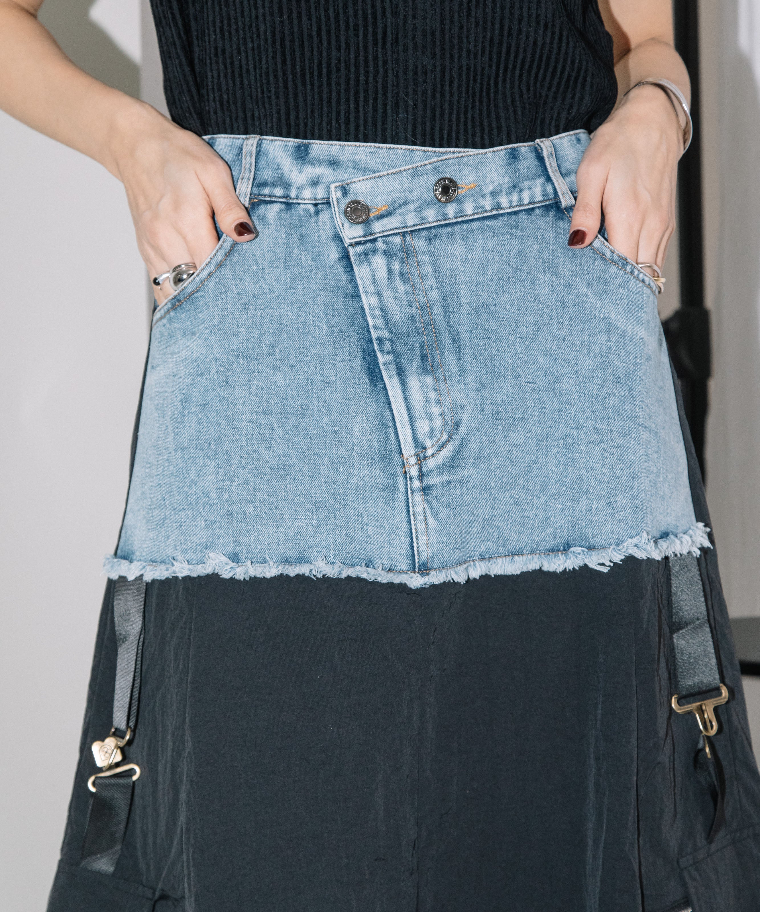 DENIM×MILITARY RM SKIRT