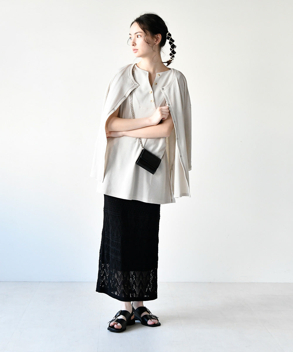 Lupilien ワッフル編み 2WAYカーディガン