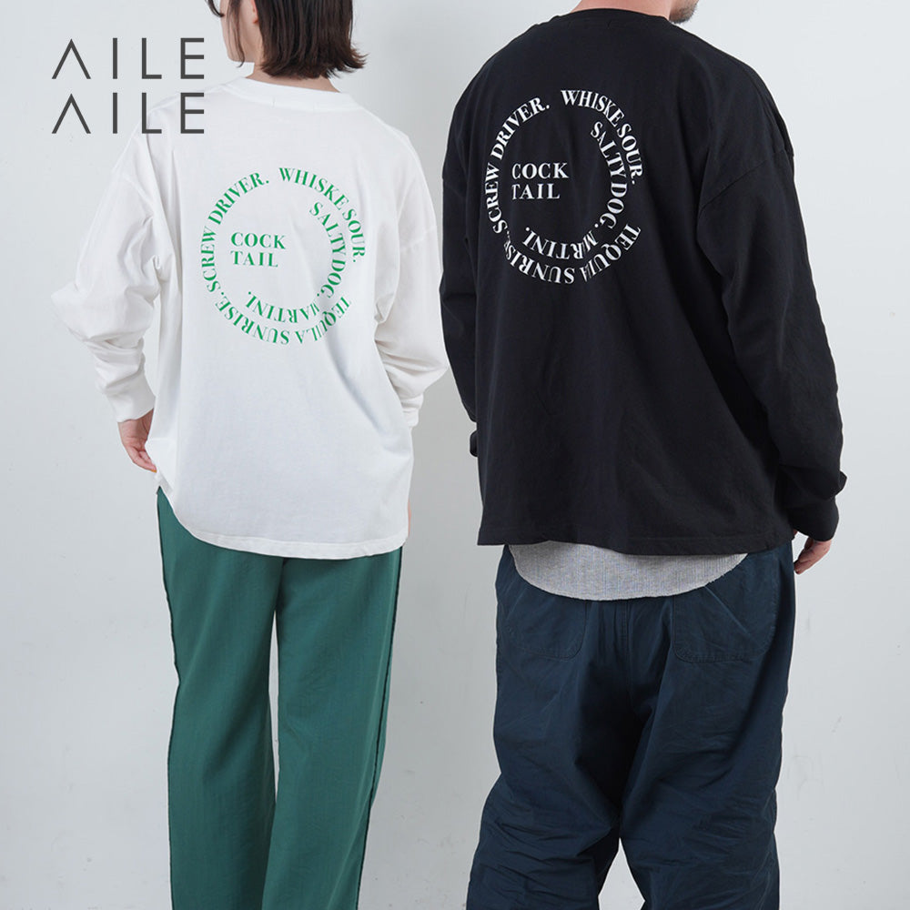 AILE AILE 強撚糸バックプリントT