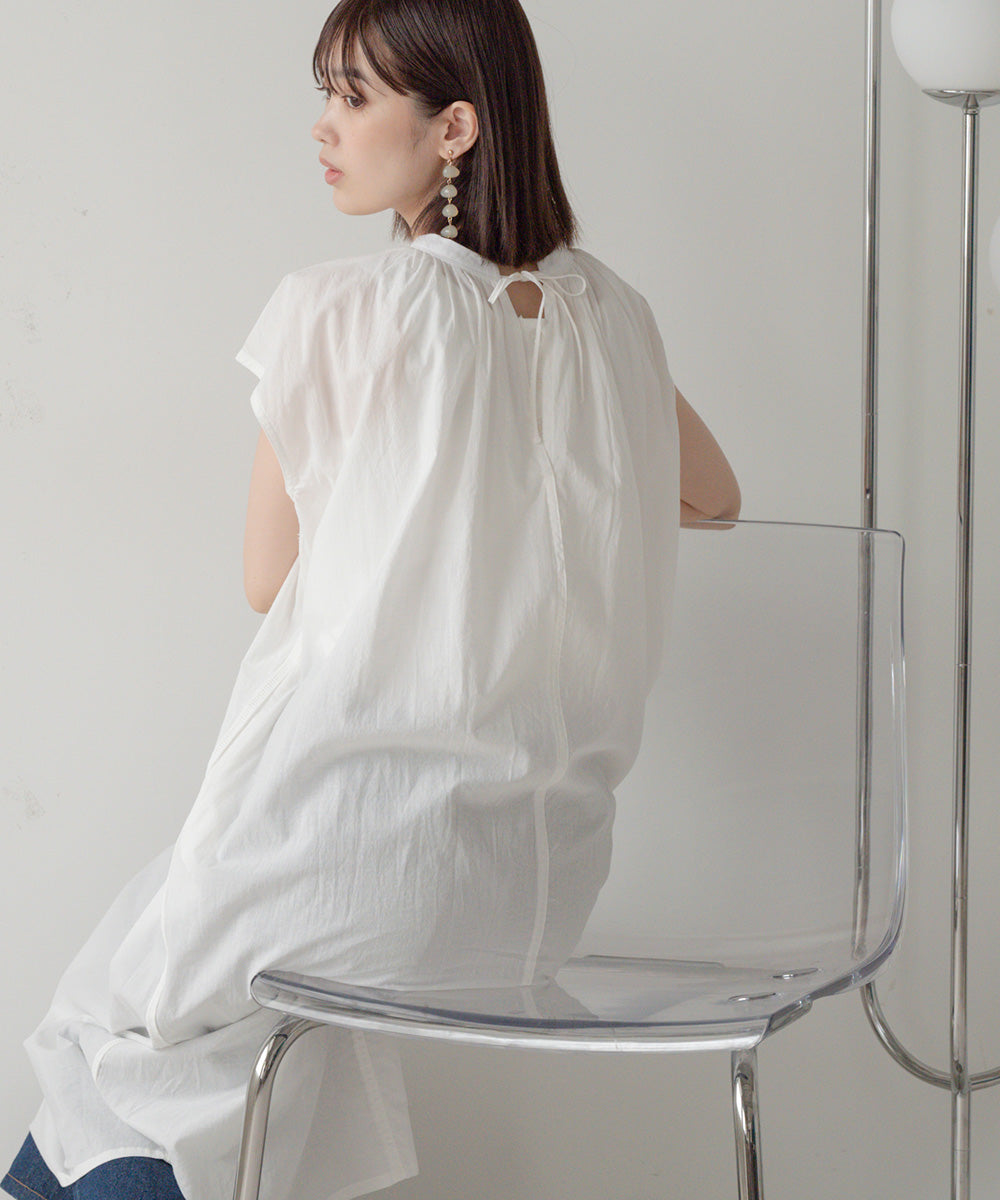 キーネック刺繍ヨークワンピース