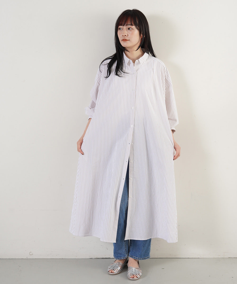 LUPILIEN ワッシャーコットン フレアーワンピース