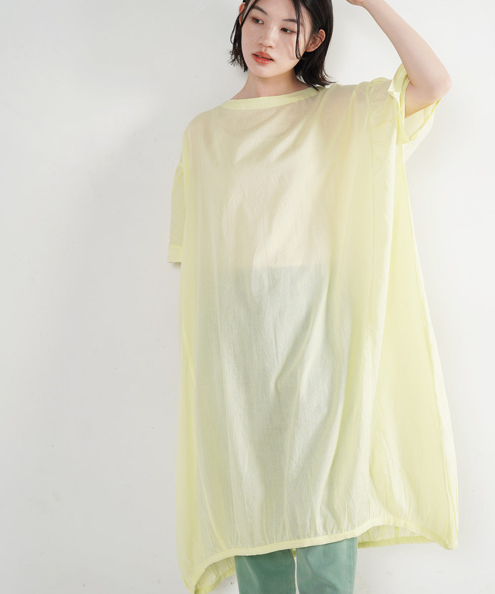 ケミカルウォッシュサイド切替ワンピース