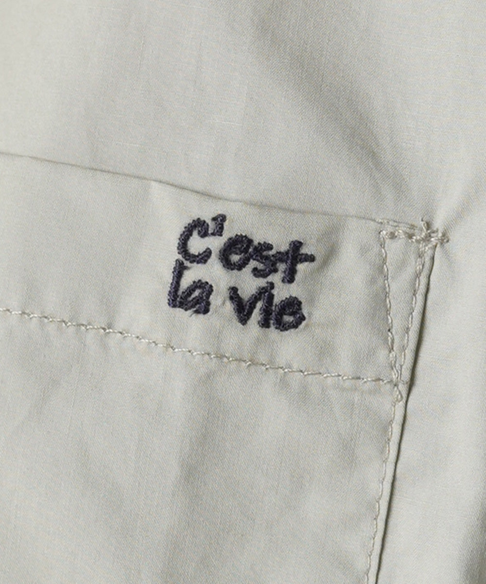 LUPILIEN 綿ブロード刺繍入りワイドシャツ