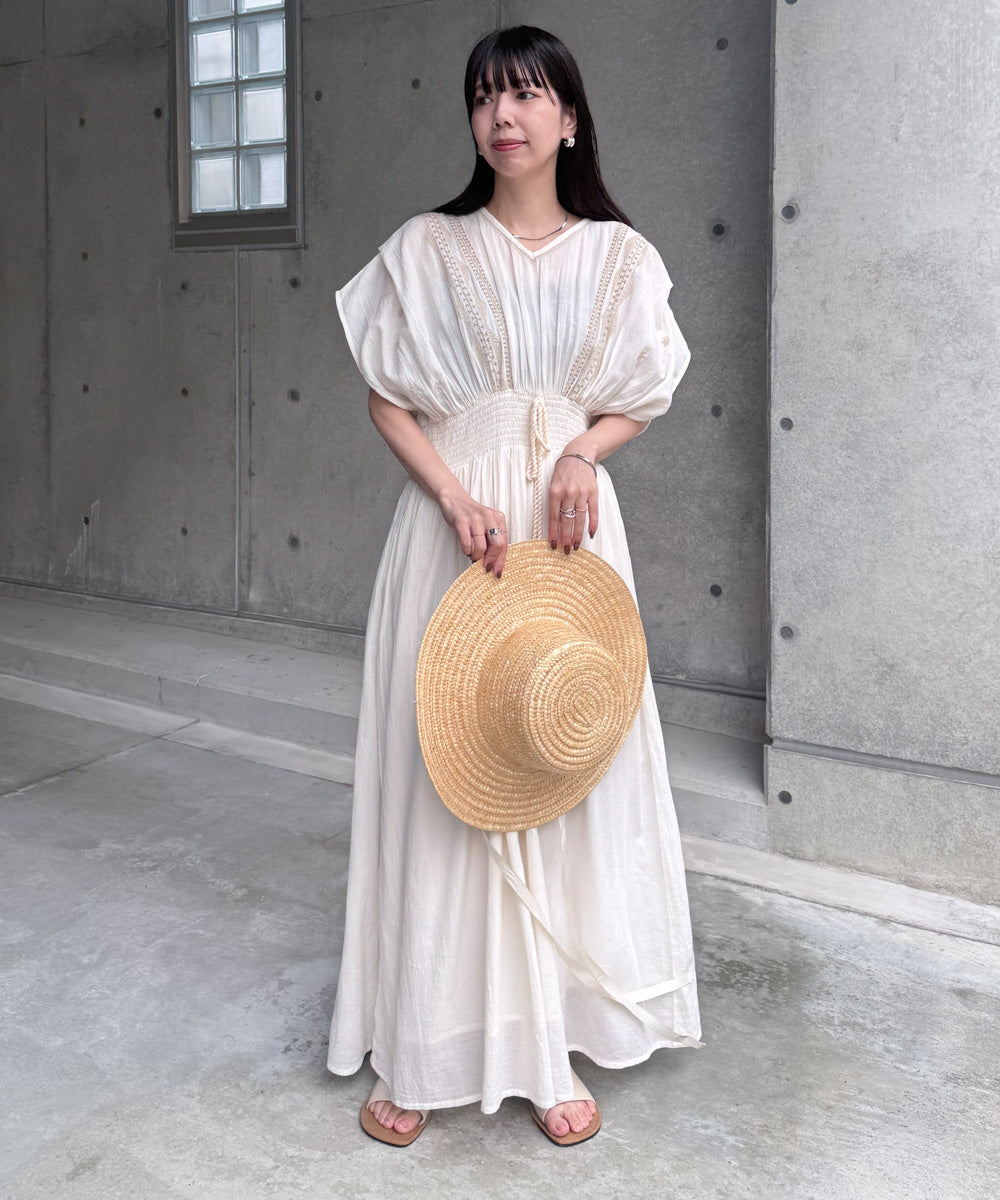 【S・Mサイズ展開】フロント刺繍ウエストシャーリングワンピース