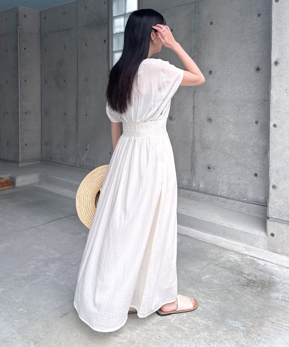 【S・Mサイズ展開】フロント刺繍ウエストシャーリングワンピース