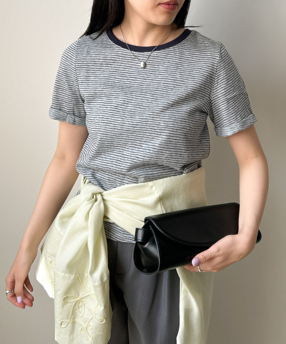 ピンボーダーTシャツ