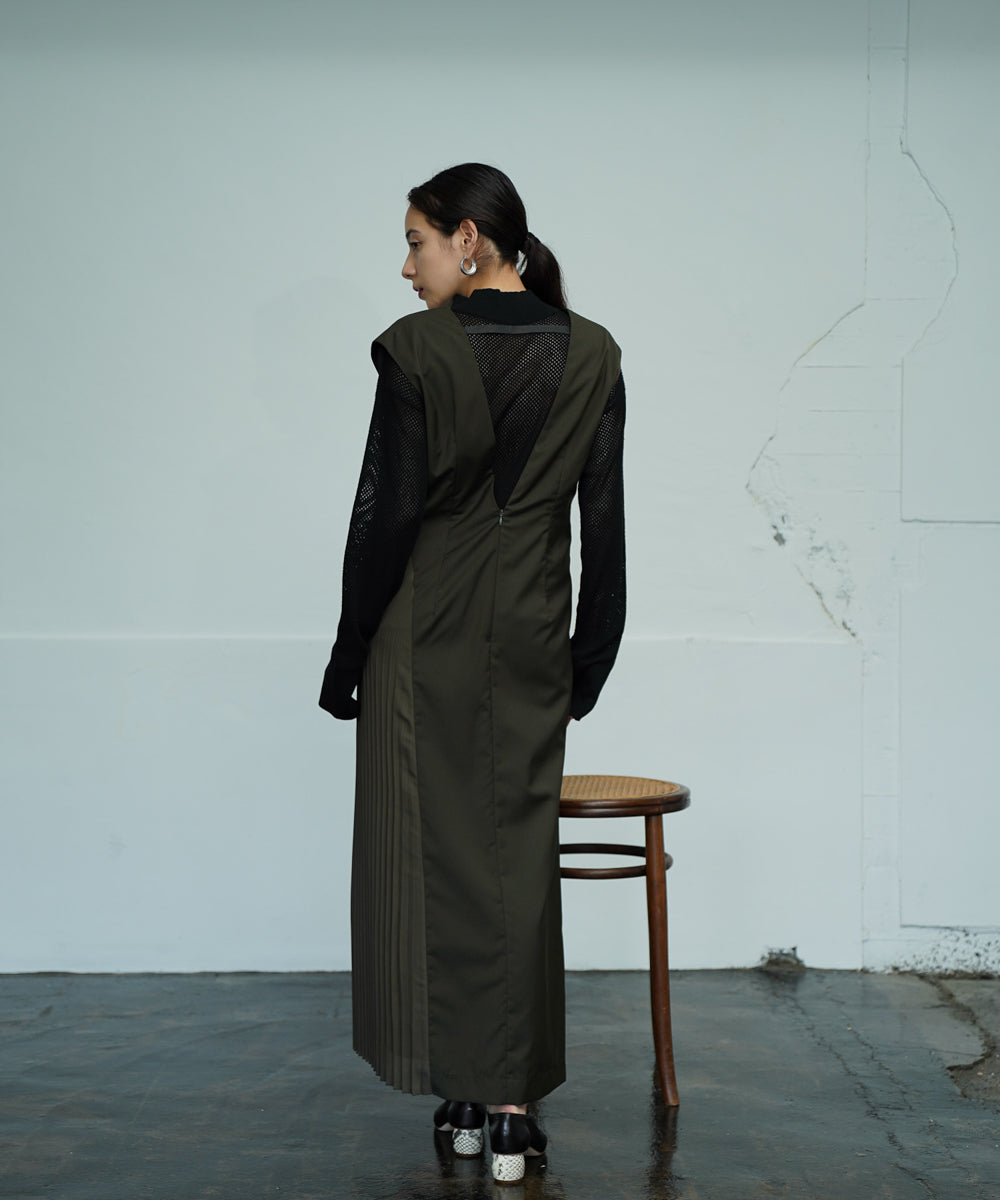 SWEATER + SIDE PLEATED DRESS