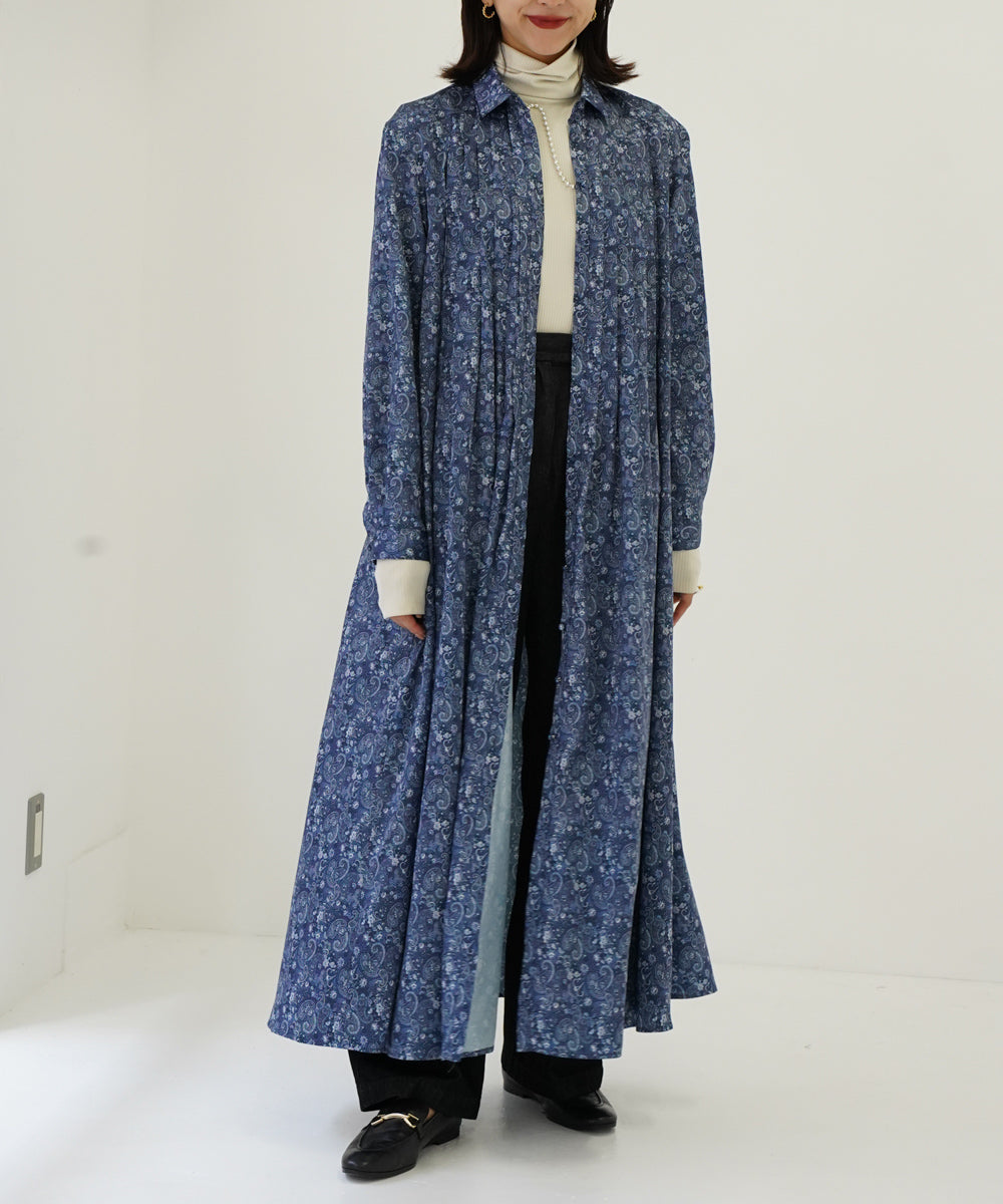 PRINT PLEATED DRESS