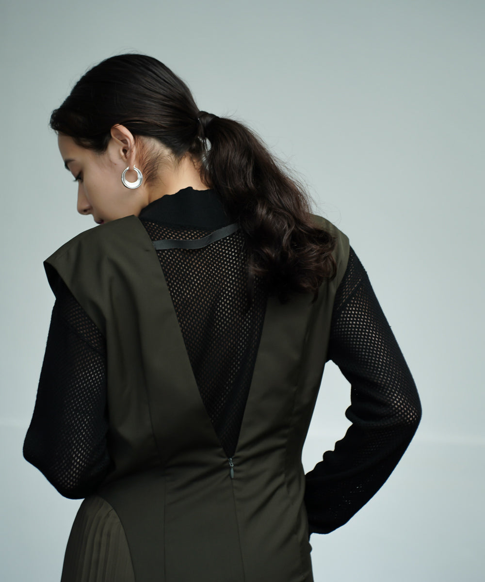 SWEATER + SIDE PLEATED DRESS