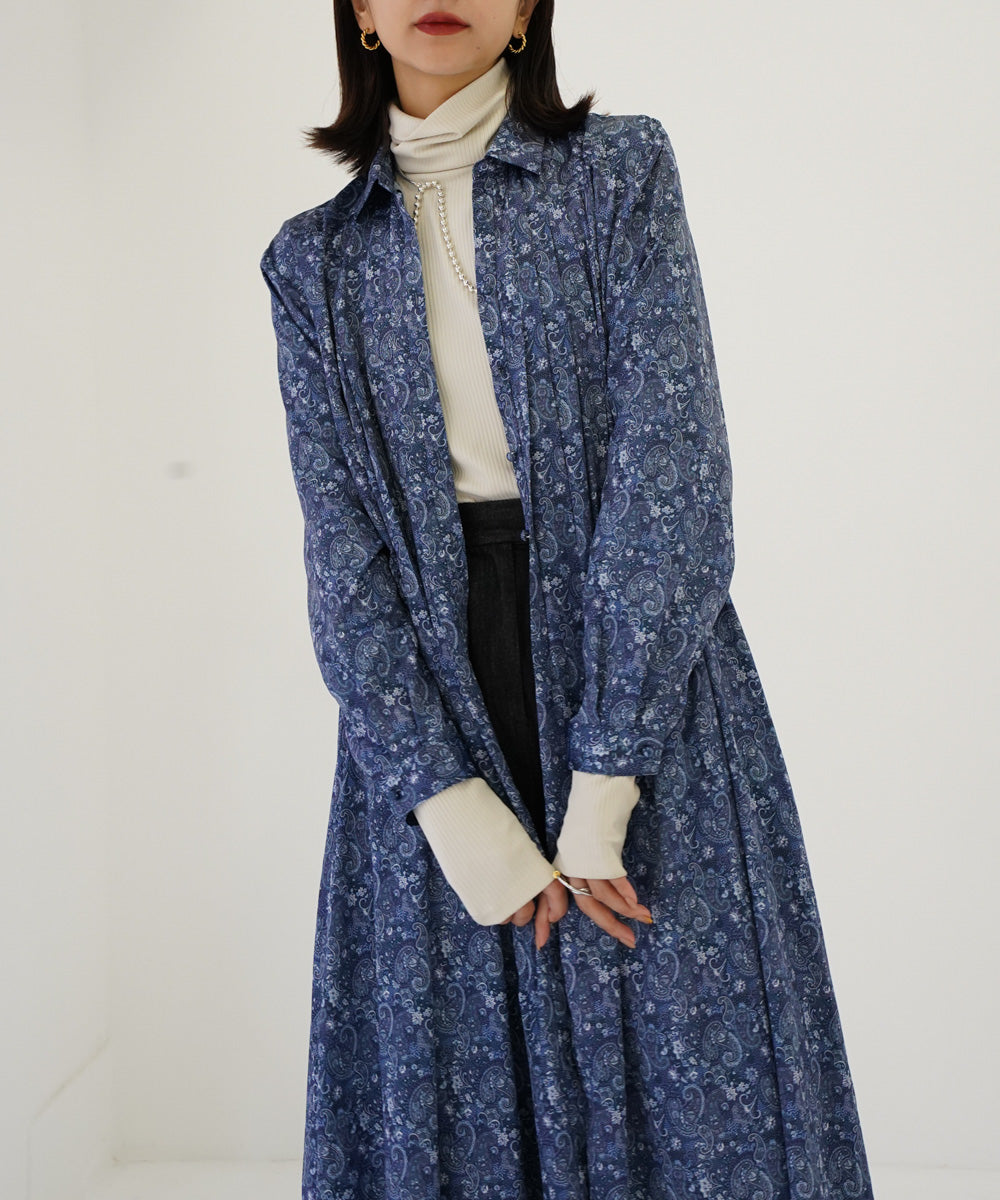 PRINT PLEATED DRESS
