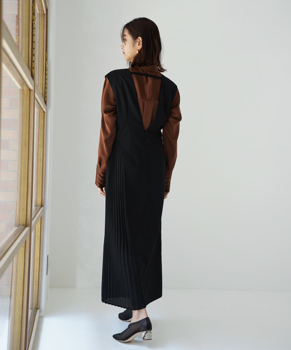 SWEATER + SIDE PLEATED DRESS