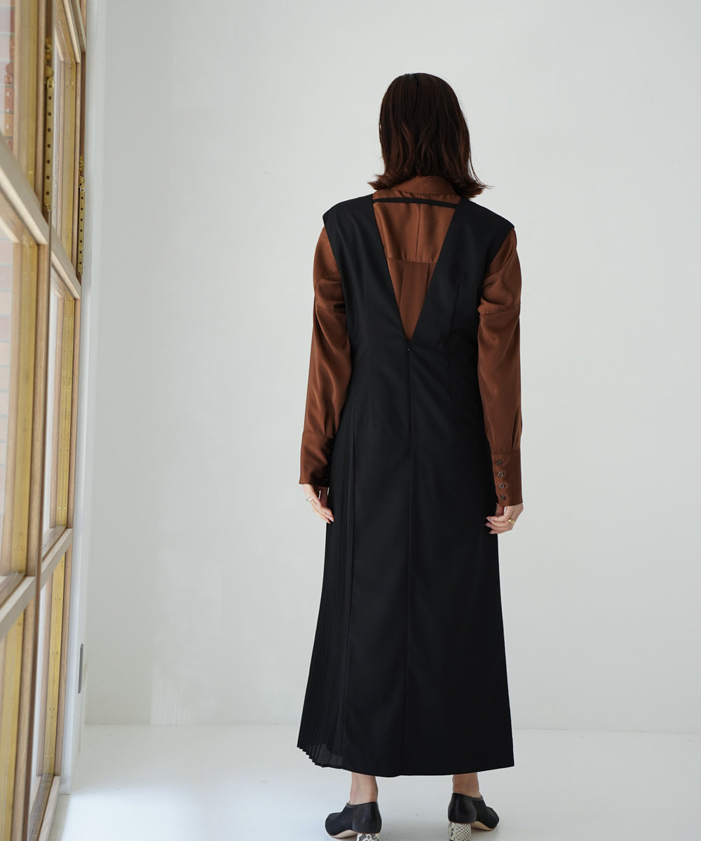 SWEATER + SIDE PLEATED DRESS