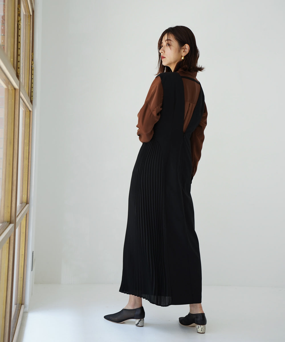 SWEATER + SIDE PLEATED DRESS