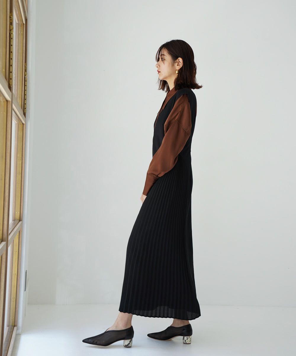 SWEATER + SIDE PLEATED DRESS